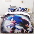 thumbnail image 2 of Juego de edredón de 3 piezas con estampado digital 3D de Sonic Boy, suave, 100 % poliéster, tamaño king, para adolescentes, regalo para dormitorio, 2 of 5