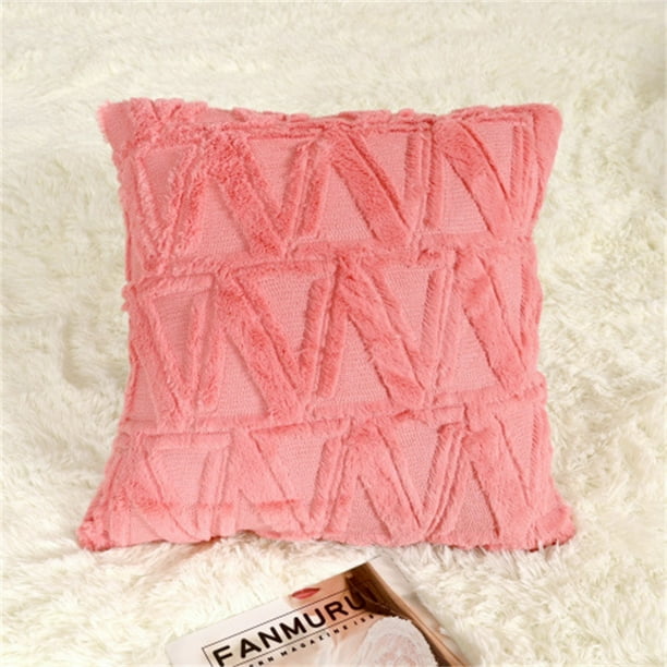 Fiudx Funda de Almohada de Felpa Suave, Diseño de Bordado 3D, Acogedora Decoración de Otoño E Invierno, para Sala de Estar, Dormitorio y Balcón, Cálida y Moderna, Lavable a Máquina, Tamaño 45 X 45 Cm
