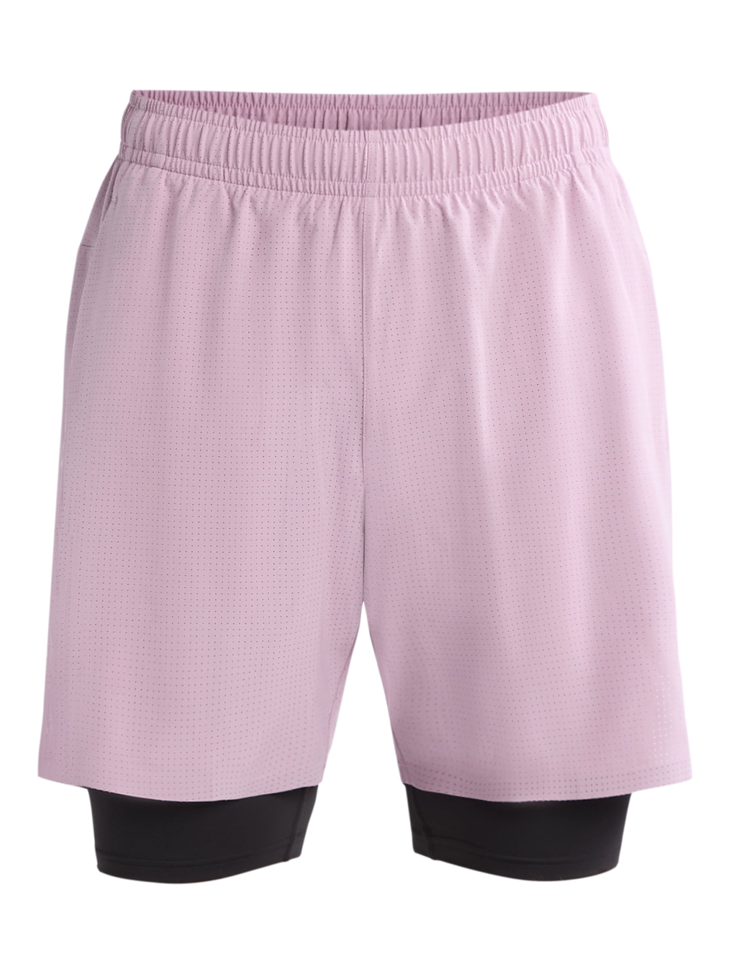 Athletic Works Men's and Big Men's 2 In 1 Perforated Active Shorts, 7" Inseam, Sizes S-3XL