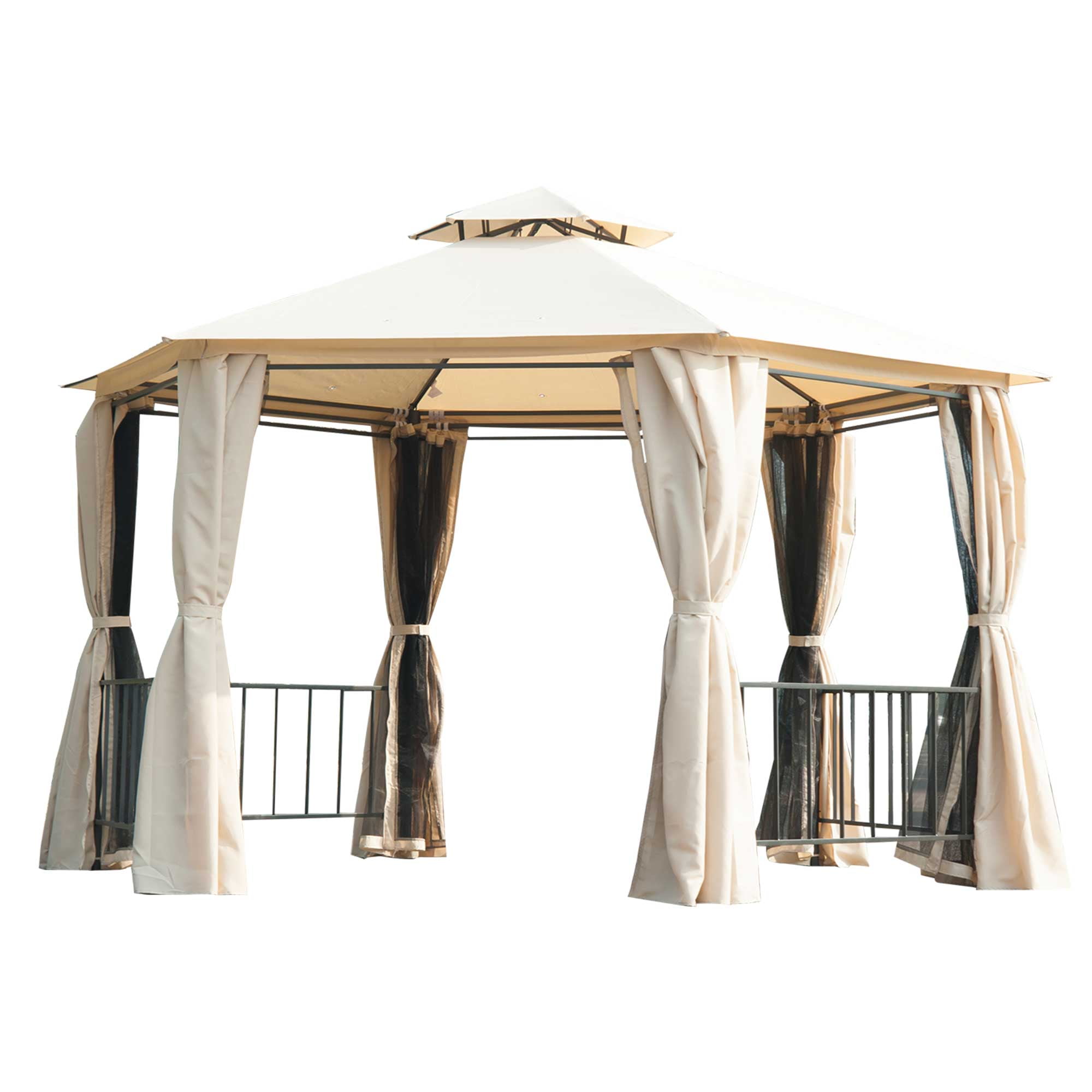 Outsunny Outdoor Two-Tiered Hexagonal 