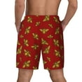 thumbnail image 3 of Sigee Hohey Bee Golden Print Mens Swim Trunks with Compression Liner Quick Dry Swim Stretch Beach Shorts with Pockets,S-3XL, 3 of 7