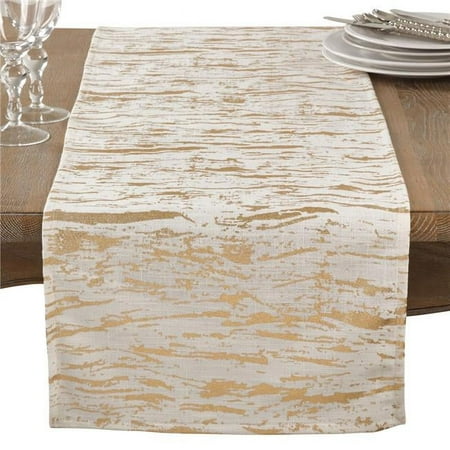 UPC 789323325730 product image for SARO 1612.GL1672B 16 x 72 in. Rectangle Distressed Foil Print Runner Gold | upcitemdb.com