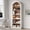 White, variant on Fnova 6-Tier 77" Tall Arched Bookcase, Wooden Open Bookshelf Display Shelf for Living Room Bedroom Office Library, Black