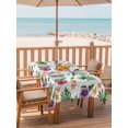 thumbnail image 2 of 52x70 Inch Outdoor Tablecloth with Umbrella Hole Zipper Rectangle Tropical Botanical Rectangular Tablecloths Outside Waterproof Red Purple Summer Floral Farmhouse Patio Table Cover for Picnic Party, 2 of 8