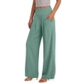 thumbnail image 3 of Sundazz Wide Leg Pants for Women Summer Smocked Waisted Palazzo Pants Baggy Flowy Trousers, XS-XL, 3 of 8