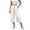 White, variant on SwiftWear Women's Cotton Drawstring Capri Pants High Waisted Wide Leg Loose Fit Casual Summer Trousers with Side Pockets Elastic Back Waist for Beach Daily