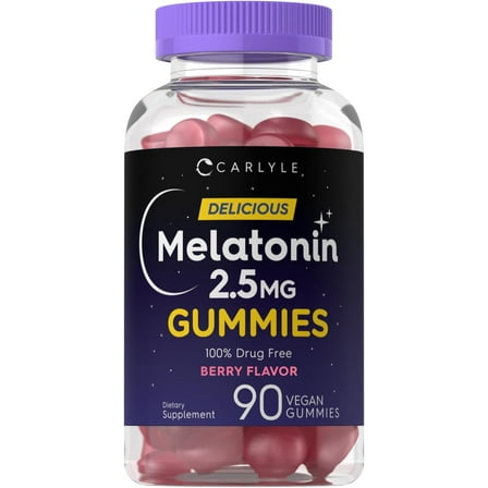 Melatonin 2.5 mg Gummies | 120 Count | Berry Flavor | By Carlyle