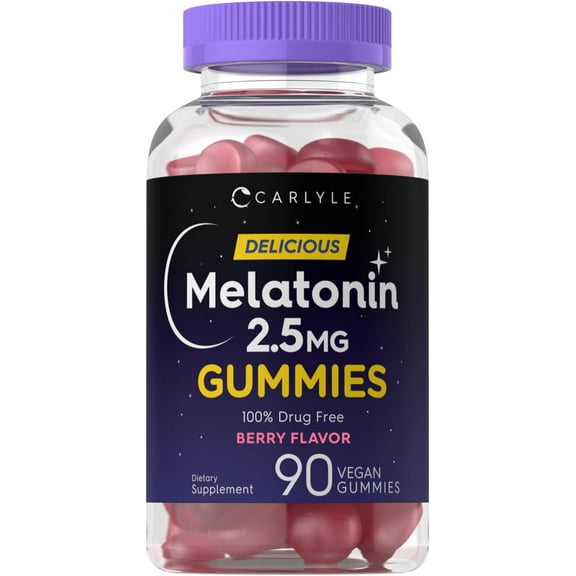 Melatonin 2.5 mg Gummies | 120 Count | Berry Flavor | By Carlyle