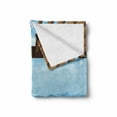 thumbnail image 2 of Ocean Soft Flannel Fleece Blanket, Interior Balcony Panoramic Seascape Coastal Island Seaside Theme Summer Holiday, Cozy Plush for Indoor and Outdoor Use, 50" x 70", Blue and White, by Ambesonne, 2 of 6