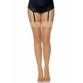 thumbnail image 3 of Leg Avenue Women’s Sheer Thigh Highs with Lace Top, Nude, One Size, 3 of 4