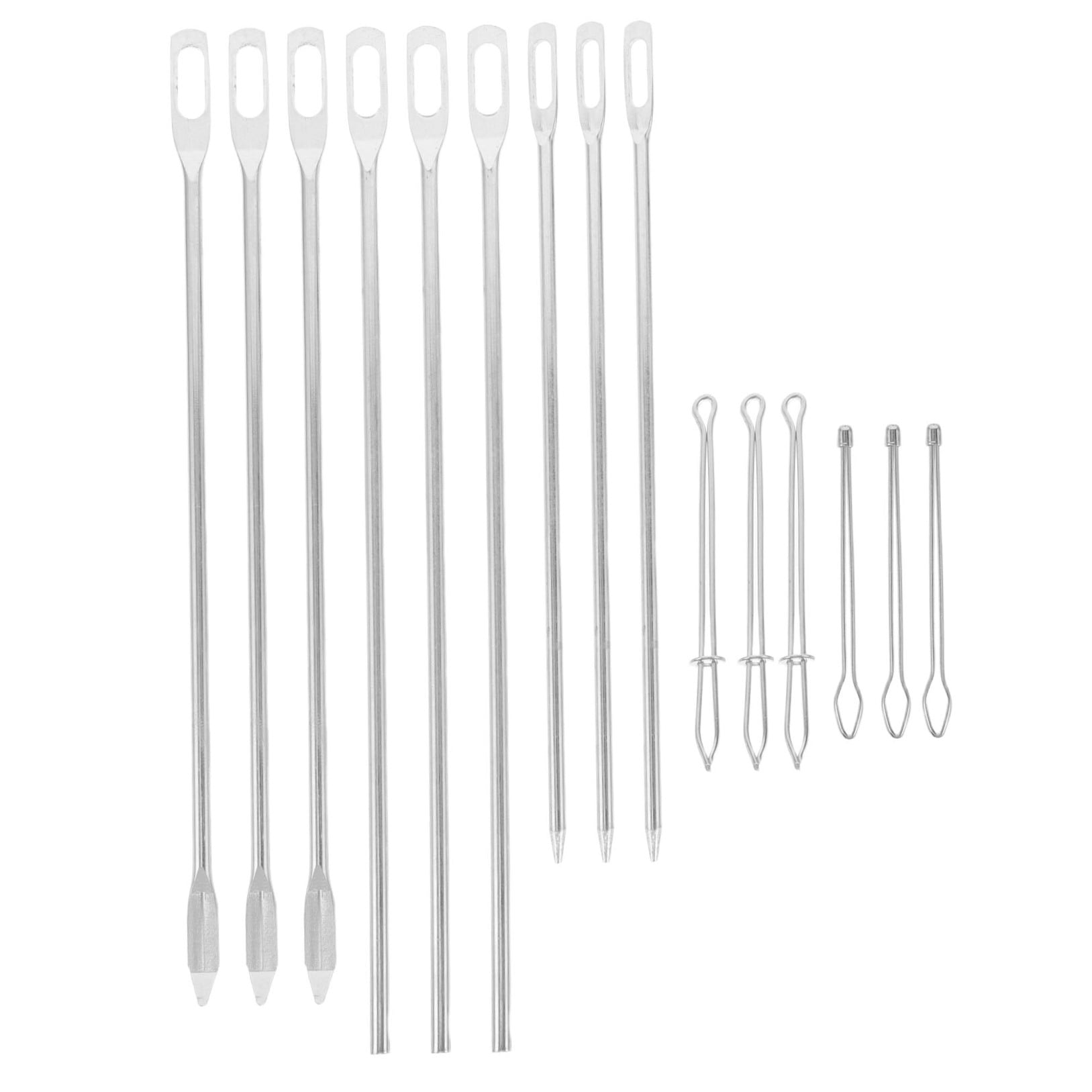 DEEPCRAFF 15Pcs Metal Drawstring Threader Tool Plated Silver Sewing Loop Kit for Elastic Cord Replacement and Home Use