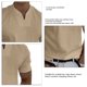 thumbnail image 4 of Camiseta de verano con cuello en V para hombre de gimnasio con bolsillo de algodón elástico suave transpirable Fitness camisa de manga corta para hombre, 4 of 4