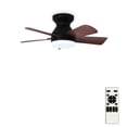 thumbnail image 2 of 25-Inch Low Profile Ceiling Fan with Light - Dimmable LED, 6-Speed and 3 CCT, Quiet DC Motor, Remote Control, 5 Walnut Blades for Indoor/Outdoor, 2 of 8