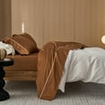 thumbnail image 4 of MooMee Extra Long Staple Cotton King Sheet Set 600 TC Egyptian Cotton Texture Silky Sateen Smooth Luxury (Dark Orange), 4 of 6