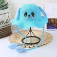 thumbnail image 3 of Sombrero de sol con protección solar para niños, sombreros de paja con orejas de conejo en movimiento, fiesta de Cosplay, vacaciones, 4 a 12 años, adultos, 3 of 4