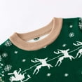 thumbnail image 7 of yocbz Boy Christmas Sweater Reindeer Kids Boys Girls Christmas Sweaters Holiday Unisex Sweater Crewneck Xmas Party Knit Reindeer Snowflakes Pullover Green,Size for 6-7 Years, 7 of 7