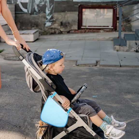 NIAIZEK Portable Stroller Mesh Storage Bag, Polyester Side Pouch for Outdoor Use and Travel
