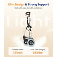 thumbnail image 3 of VOCIC Narrow Foldable Rollator for Seniors | Indoor Lightweight Walker with Tray & Quiet Wheels—White, 3 of 9