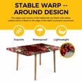thumbnail image 4 of Cardinal Bird Table Cloths for 6 Foot Rectangle Tables, Poinsettia Pine Cones Berry Flowers Red Plaid Patio Waterproof Elastic Fitted Tablecloths, Washable Rectangular Table Cover for Camping, 4 of 8