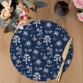 thumbnail image 3 of Navy Blue Tropical Plant Round 15 Inch Placemats Set of 8, Summer Coconut Trees Coastal HeatResistant Non Slip Place Mats for Dining Table, Wipeable Braided Kitchen Table Mats for Housewarming, 3 of 9