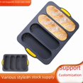 thumbnail image 2 of Pink 4-Cavity Rectangular Silicone Baking Mold: Food-Grade, Non-Stick Tool for Homemade Baguettes, Bread & Cakes – Efficient Oven Baking Accessory with Easy Release & Uniform Heat Distribution,, 2 of 6