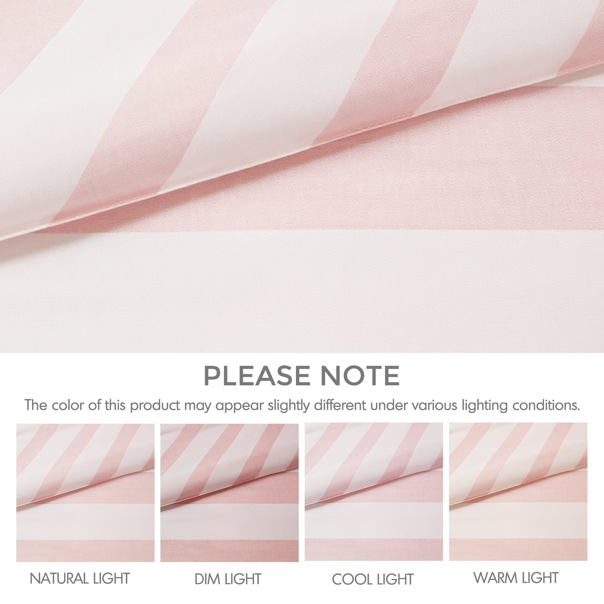 Regency Heights Essential Full/Queen Size Comforter Sets, 3-Piece Bedding Set Full/Queen, Reversible Striped Comforter Bed Set, Blush