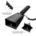 thumbnail image 3 of Zootealy 2 Pack Long Handle Cowbells with Hand Rope for Ranch Sports Events Parties Cheering, Metal Bell Ornaments in Black - 9 Inch, 3 of 6