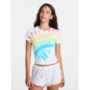 No Boundaries Pride Tie Dye Ribbed Graphic Cotton Baby Tee, Women's XXS-XXL