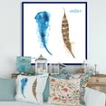 thumbnail image 2 of Designart 'Ethnic Boho Watercolor Feathers' Bohemian & Eclectic Framed Canvas Wall Art Print, 2 of 4