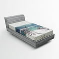 thumbnail image 1 of Ambesonne Nature Fitted Sheet, Fallen Tree in Beach, Twin Size, Cream Green, 1 of 2
