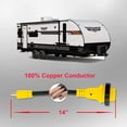 thumbnail image 2 of PTR0133 Heavy Duty RV Dogbone Electrical Power Plug Adapter Converter 15 Amp Male to 30 Amp Female with Twist Lock and LED Indicator, 14 Inches, 2 of 5