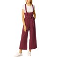 thumbnail image 1 of INSPIRE CHIC Combinaison Droite à Taille Haute avec Ceinture et Boutons pour Femmes, 1 of 6