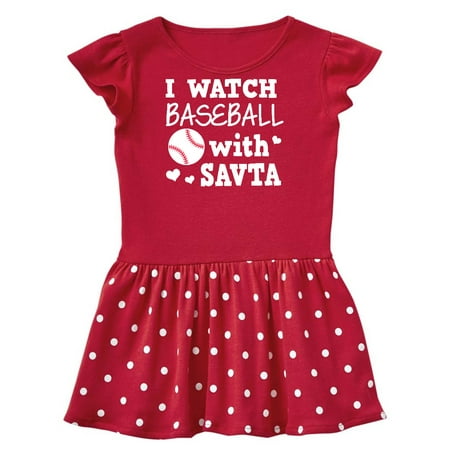 

Inktastic I Watch Baseball with My Savta Gift Toddler Girl Dress