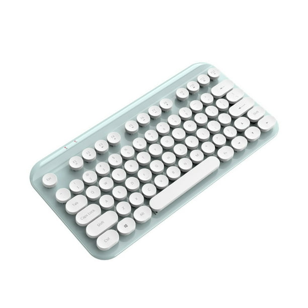 Seitruly Teclado inalámbrico Oficina Máquina de escribir Sensación mecánica Teclados para portátiles Colores mezclados 75 teclas Mini Videojuegos y accesorios