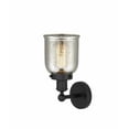 thumbnail image 3 of 616-1W-BK-G58 Innovations Lighting Bell - 1 Light Wall Sconce In Industrial Style-10 Inches Tall and 6.5 Inches Wide-Matte Black Finish-Mercury Glass, 3 of 3