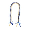 thumbnail image 1 of Collar trenzado doble hecho a mano con lei de graduación de 120 cm, regalo de recuerdo de fiesta, clase de Azul dorado, 1 of 9