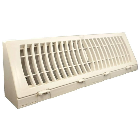 TruAire Plastic Baseboard Register (15" White) - Modern Vent for High Moisture Areas