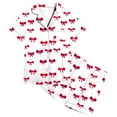 thumbnail image 2 of Elegyee Girls Bow Pajamas Satin Short Sleeve Button Down Shirt Shorts PJ Set(3-13 Years), 2 of 5