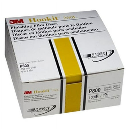 UPC: 0051131009714 | 3M 971 – Hookit 260L 6  600 Grit Aluminum Oxide Hook-and-Loop White Finishing Film Discs