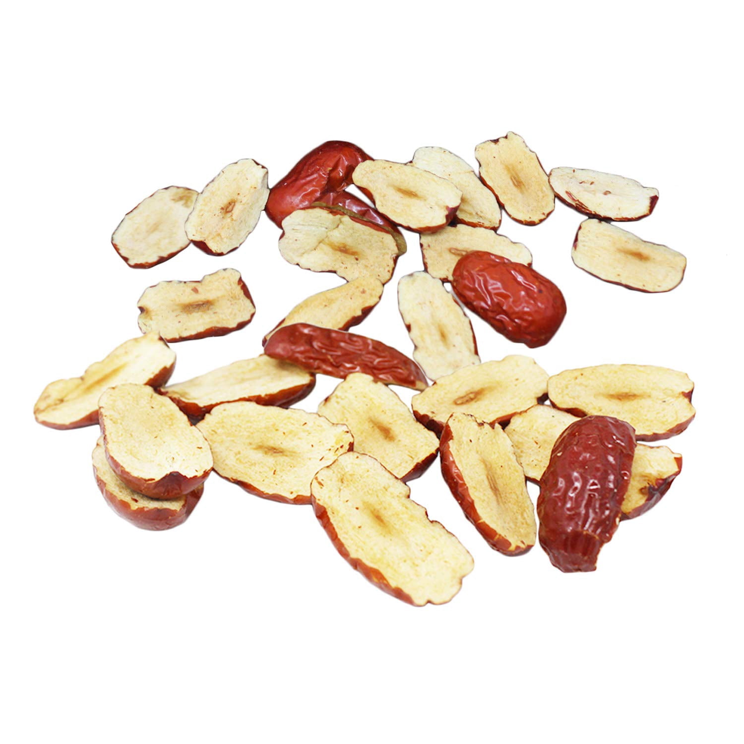 DABC OAK LAND Dried Jujube Dates slices High Nutrition and High Vitamin Red Jujube Dates Slice Snacks Dried Fruit Sweet Jujube Packed In USA 特级红枣片 (64Ounces)