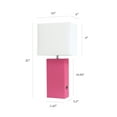 thumbnail image 4 of Elegant Designs Modern Leather Table Lamp with USB and White Fabric Shade, Hot Pink, 4 of 8