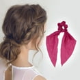 thumbnail image 2 of Unique Bargains 1 Pc Solid Tie Triangle Ribbon Scrunchies for Home Rose Red, 2 of 6