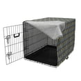 thumbnail image 3 of Floral Dog Crate Cover, Botanical Forest Bouquet Branches Summer Petals on Dark Background, Easy to Use Pet Kennel Cover for Dogs, 35" x 23" x 27", Mustard and Charcoal Grey, by Ambesonne, 3 of 6