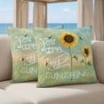 thumbnail image 5 of 24x24 Pillow Covers Set of 2, Sunflowers Square Throw Pillow Covers for Couch/Sofa/Living Room, Modern Bee You Are My Sunshine Green Decorative Soft Pillowcases for Couch Throw Pillows, 5 of 9