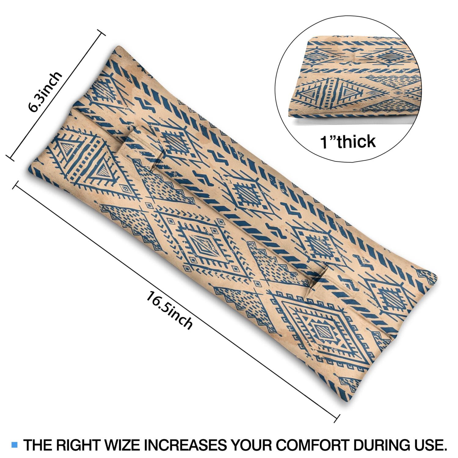 Vintage Fashion Seat Belt Pillow - Mastectomy Cushion for Women, Abstract Geometric, Double Hook Straps