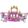 Disney Princess Carriage to Castle Transforming Playset with Aurora Small Doll, 4 Figures & 3 Levels