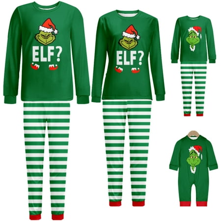 

Grinch Green Monster Cute Matching Family Family Pajamas Family Family Christmas Pajamas for Adult Womens Mens Girl Boys(Child 90)