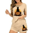 thumbnail image 3 of Censtreet Women's Pajama Sets Halloween Short Sleeve Pjs 2 Piece Top and Shorts Sleepwear Comfy Soft Lounge Sets S-XL, 3 of 7