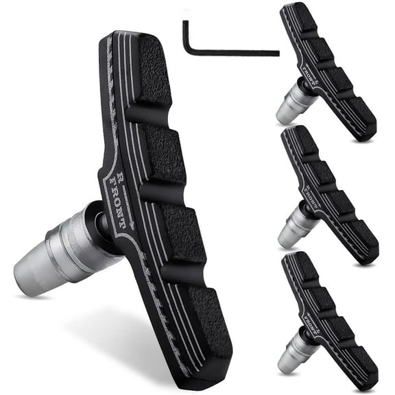 Deally 4PCS Premium Bike Brake Pads, Professional Mountain Bicycle V-Brake Pads, Bike Brake Blocks Kit, for Free Hex Wrench