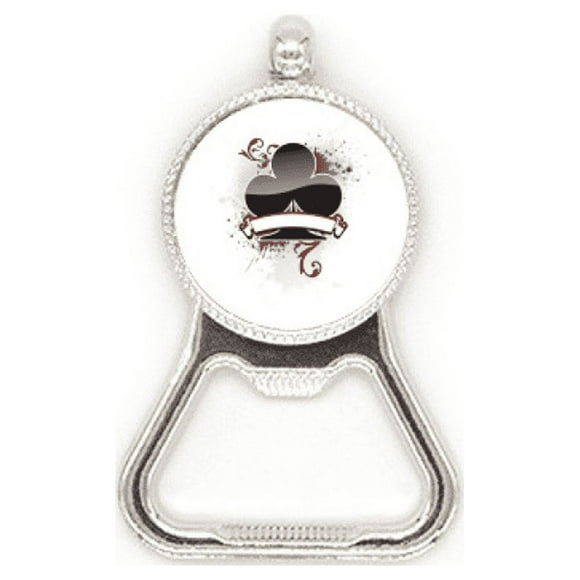 Playing Cards Gambling Utensils Chips Pattern Metal Beer Bottle Cap Opener Duty Stainless Steel